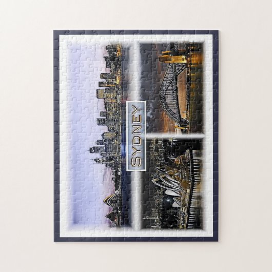 Sydney by Night - Australien - Mosaik - Puzzle (Vertikal)