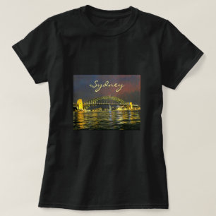 Sydney by night Harbour Bridge Australien Reise T-Shirt