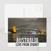 Sydney by Night Liebe aus Australien Postkarte (Vorne/Hinten)