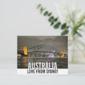 Sydney by Night Liebe aus Australien Postkarte (Stehend Vorderseite)