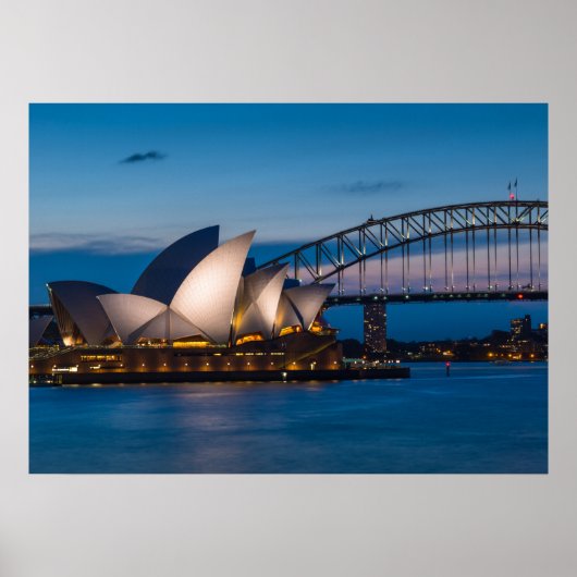 Sydney City at night, Australien Poster (Vorne)