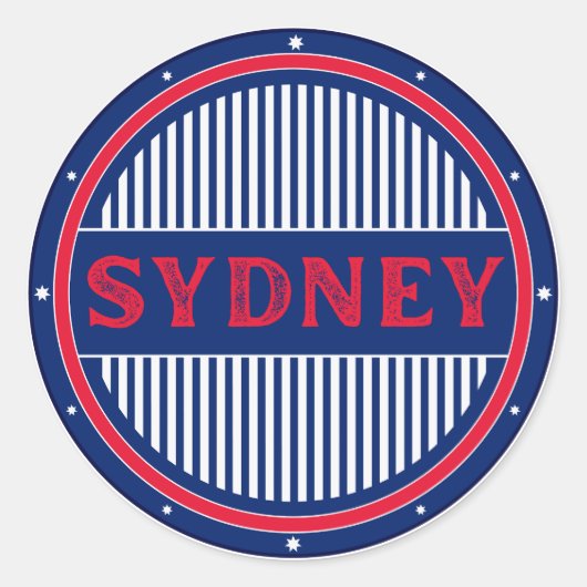 Sydney City Pride Emblem – Australian Identity Runder Aufkleber (Vorderseite)