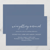 Sydney Dusty Blue Modern Wedding Einladung (Vorne/Hinten)
