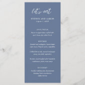 Sydney Dusty Blue Modern Wedding Menükarte (Vorderseite)