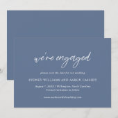 Sydney Dusty Blue Modern Wedding Save The Date (Vorne/Hinten)