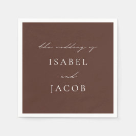 SYDNEY Espresso Brown Minimal Wedding Serviette