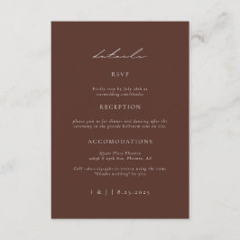 SYDNEY Espresso Wedding Details Begleitkarte
