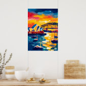 Sydney Fauvist Cityscape – Opera House Harbour Poster (Küche)