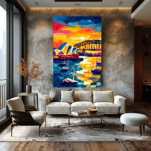 Sydney Fauvist Stadtlandschaft – Opernhaus Hafen Poster