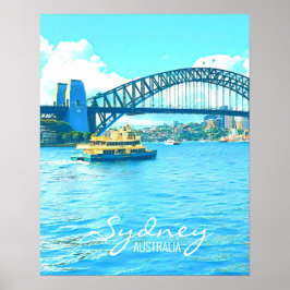 Sydney Ferry Harbour Bridge Poster