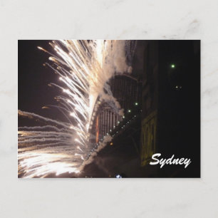 Sydney Feuerwerk weiß Feiertagspostkarte