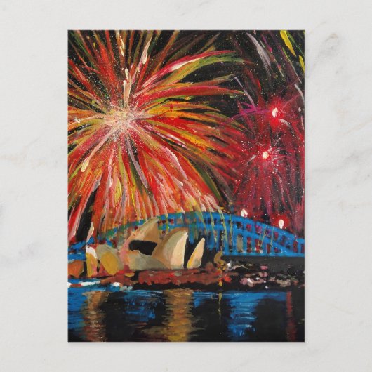Sydney Firework im Opernhaus Postkarte (Vorderseite)