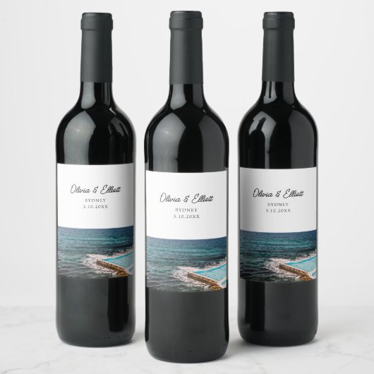 Sydney Gastgeschenk Hochzeit Personalisiert Wine L Weinetikett (Flaschen)