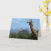 Sydney Giraffe Australia Blank Greeting Card Karte (Gelbe Blume)