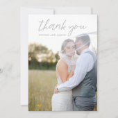 Sydney Gray Modern Wedding Dankeskarte (Vorderseite)