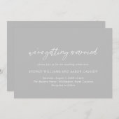 Sydney Gray Modern Wedding Einladung (Vorne/Hinten)