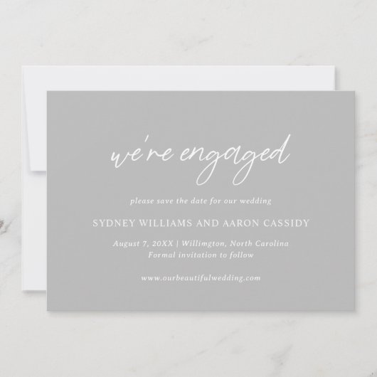 Sydney Gray Modern Wedding Save The Date (Vorderseite)
