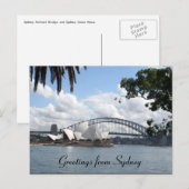 Sydney-Grüße Postkarte (Vorne/Hinten)