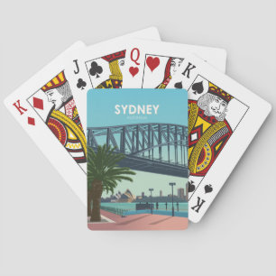 Sydney Hafen Australien Vintage Reise Spielkarten