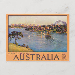 Sydney-Hafen Australien Vintage-Reiseposter Postkarte