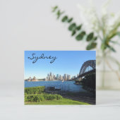 Sydney-Hafen blau Postkarte (Stehend Vorderseite)