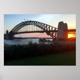 Sydney-Hafen Brücke Sonnenuntergang Poster