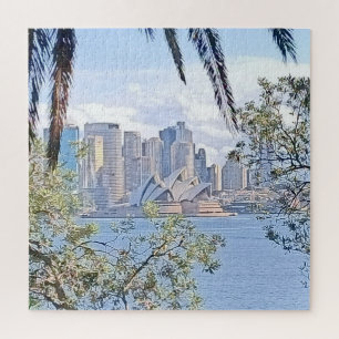 Sydney Harbor Vintag Skyline Puzzle