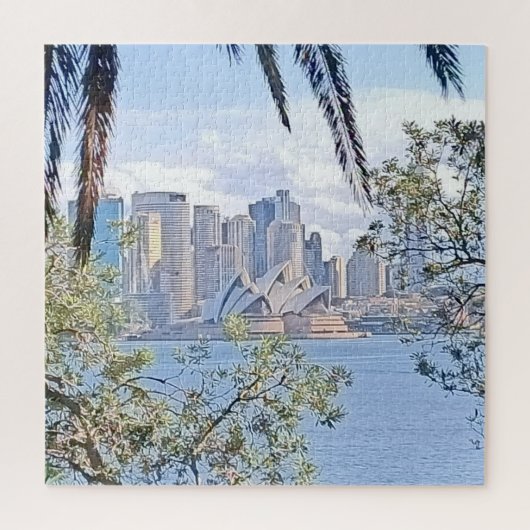Sydney Harbor Vintag Skyline Puzzle (Vertikal)