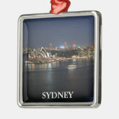 Sydney Harbour am Circular Quay Silbernes Ornament (Links)