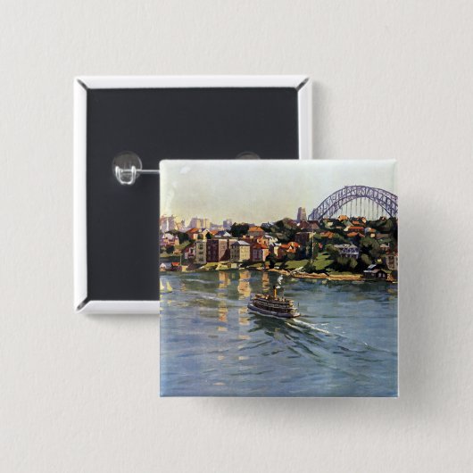 Sydney Harbour Australia Button (Vorne & Hinten)
