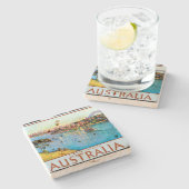 Sydney Harbour Australia Steinuntersetzer (Seitenansicht)