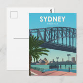 Sydney Harbour Australia Vintage Travel Postkarte (Vorne/Hinten)