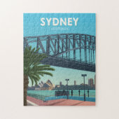 Sydney Harbour Australia Vintage Travel Puzzle (Vertikal)