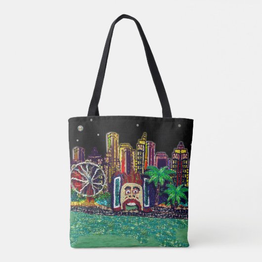 Sydney Harbour Black Sky by Sequin Dreams Studio Tasche (Rückseite)