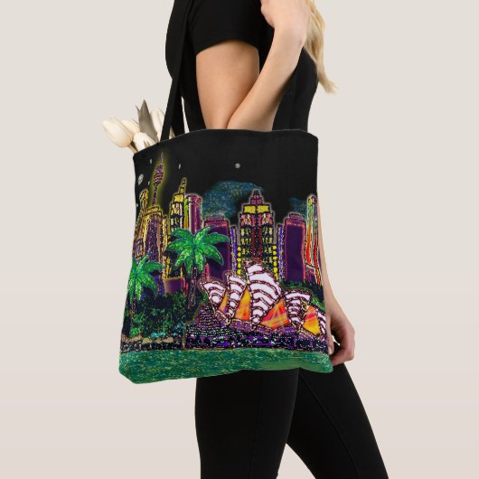 Sydney Harbour Black Sky by Sequin Dreams Studio Tasche (Von Nahem)
