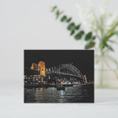 Sydney Harbour Bridge at Night - Australien Postca Postkarte (Stehend Vorderseite)