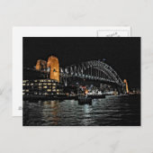 Sydney Harbour Bridge at Night - Australien Postca Postkarte (Vorne/Hinten)