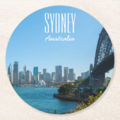 Sydney Harbour Bridge Australien City Landschaft Runder Pappuntersetzer (Vorderseite)