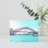 Sydney Harbour Bridge Australischer Reisedrucker Postkarte (Stehend Vorderseite)