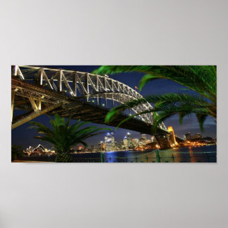 Sydney Harbour Bridge bei Nacht Poster