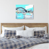 Sydney Harbour Bridge blauer Himmel mit Jachten Leinwanddruck (Insitu (Schlafzimmer))