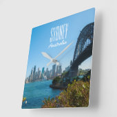 Sydney Harbour Bridge City Skyline Australien Quadratische Wanduhr (Winkel)