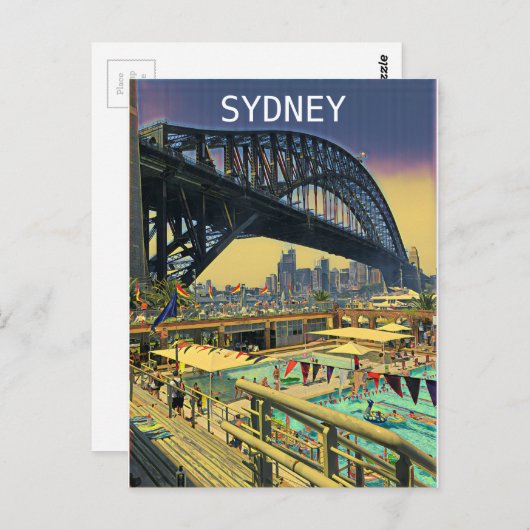Sydney Harbour Bridge - digitale Kunstreise Postkarte (Vorne/Hinten)