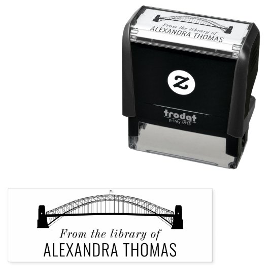 Sydney Harbour Bridge "From the Library" Book Permastempel (Beispiel)