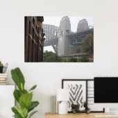 Sydney Harbour Bridge Gray Mist Poster (Heimbüro)