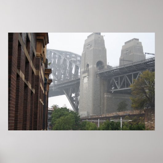 Sydney Harbour Bridge Gray Mist Poster (Vorne)