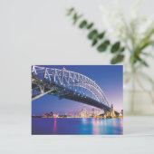 Sydney Harbour Bridge in Night Australia Postkarte (Stehend Vorderseite)