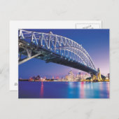 Sydney Harbour Bridge in Night Australia Postkarte (Vorne/Hinten)