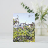 Sydney Harbour Bridge mit einheimischen Pflanze Postkarte (Stehend Vorderseite)