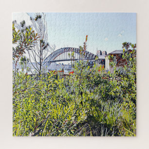 Sydney Harbour Bridge mit einheimischen Pflanze Puzzle